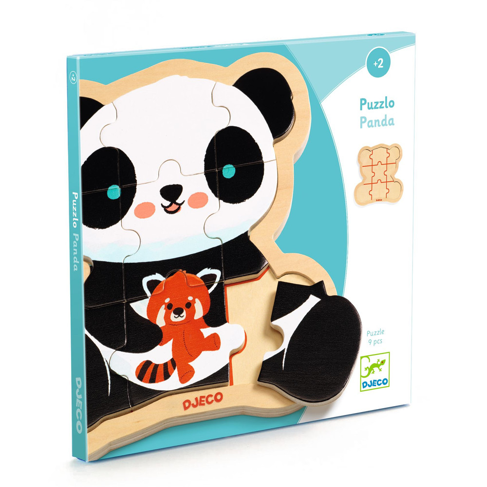Djeco Fa puzzle – Panda, 9 db-os (Puzzlo Panda)