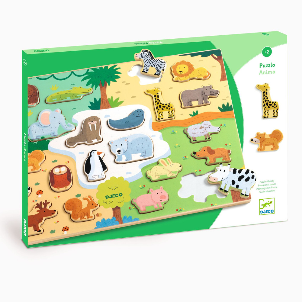 Djeco Formaillesztő, formaberakó – Állati formák (Puzzlo Animo)