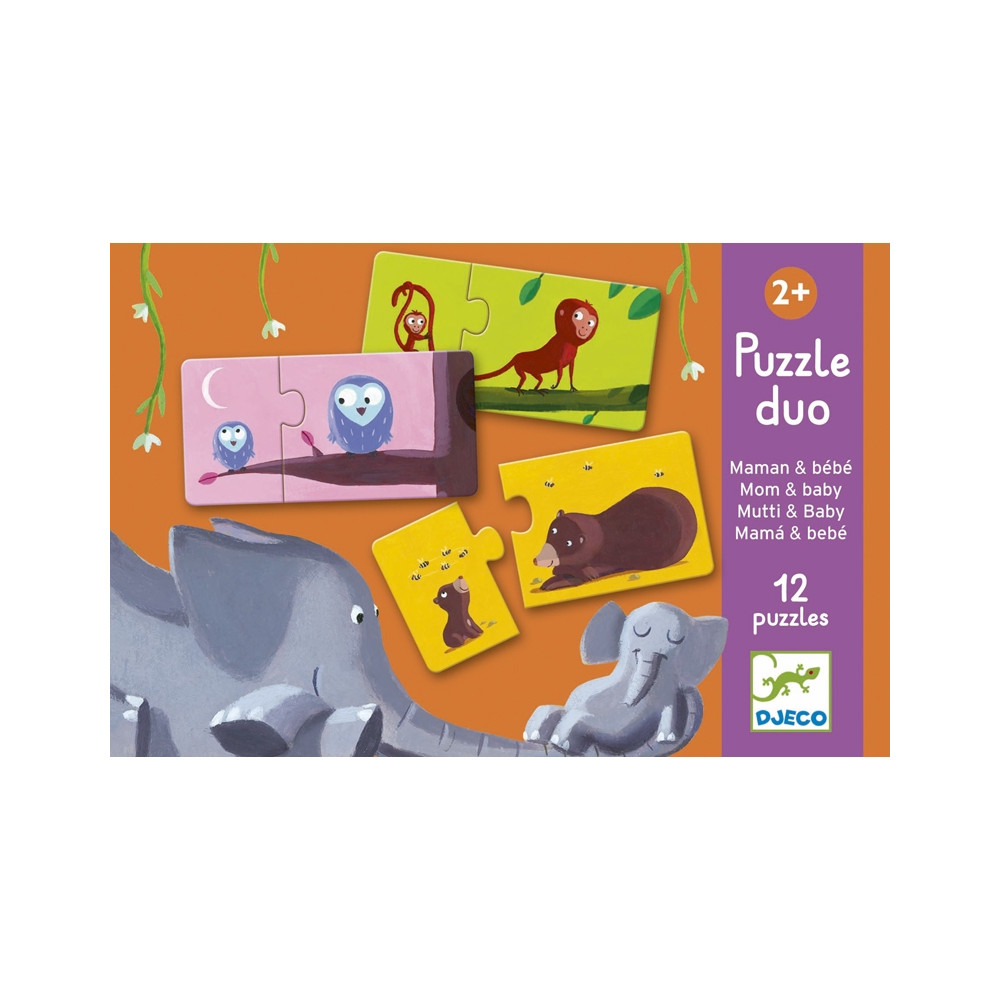 Párosító puzzle - Mama-baba, 24 db-os - Mom and baby