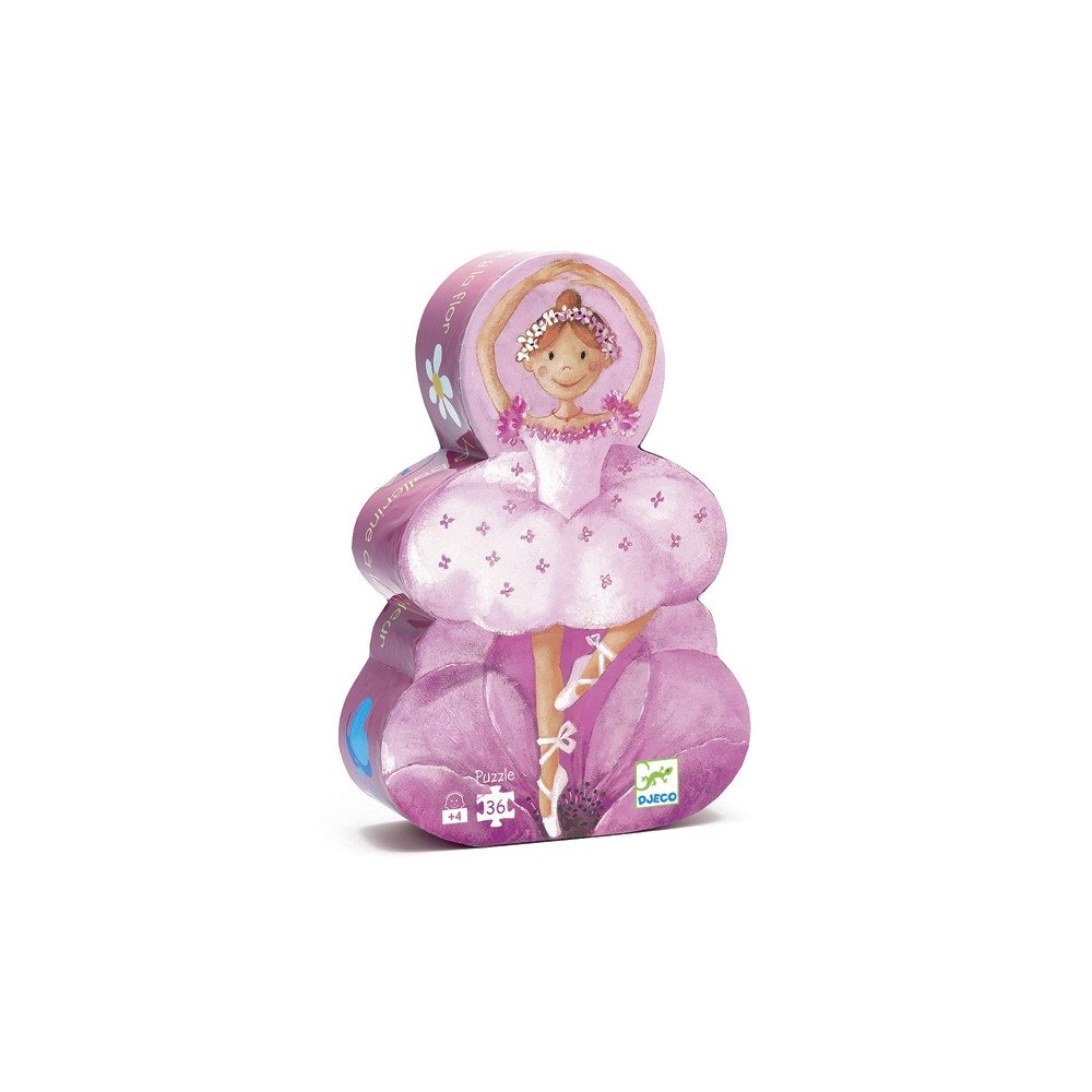 Djeco Formadobozos puzzle - Balerina virággal, 36 db-os Djeco Formadobozos puzzle - Balerina virággal, 36 db-os