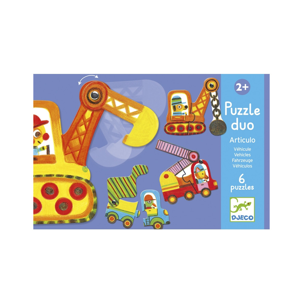 Párositó puzzle - Munkagépek, 12 db-os - Articulo vehicles