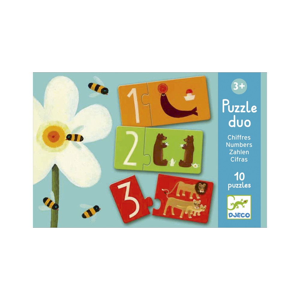 Djeco Párosító puzzle - Számok, 20 db-os - Numbers