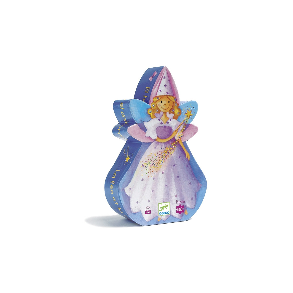 Djeco Formadobozos puzzle - Tündér és az egyszarvú, 36 db-os - The fairy and the unicorn