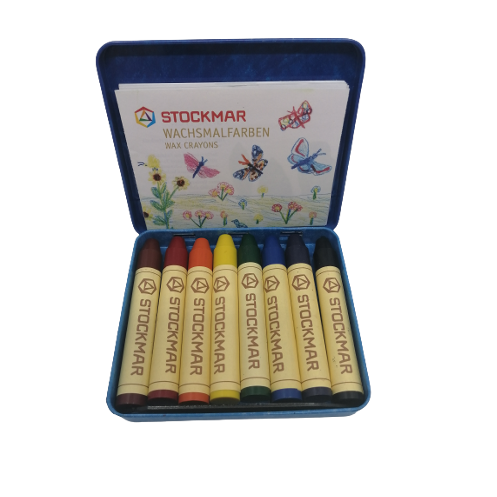 Stockmar méhviaszceruza, 8 színű, fém dobozban
