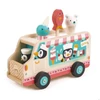 Kép 1/3 - Fa fagyiskocsi pingvinnel – Tender Leaf Toys Penguin’s Gelato Van