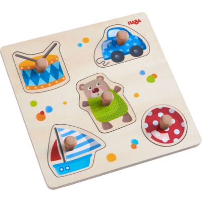 haba-fogantyus-puzzle-allatok formaillesztő játék formakereső játék