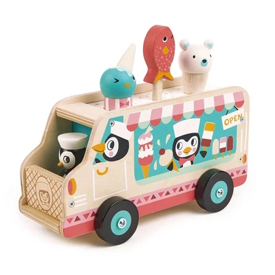Fa fagyiskocsi pingvinnel – Tender Leaf Toys Penguin’s Gelato Van