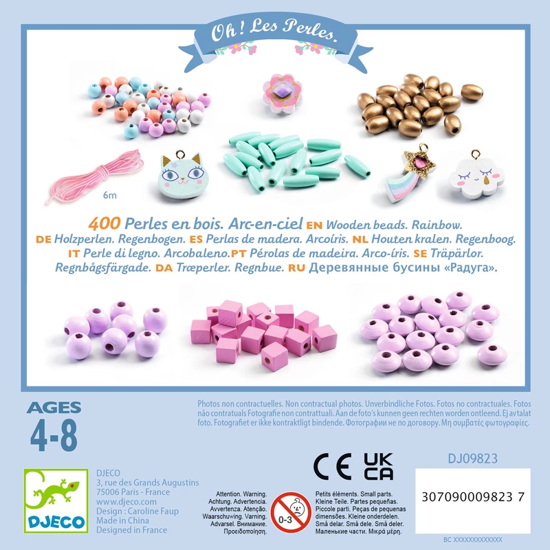 Kreatív fa gyöngyfűző készlet gyerekeknek_Djeco