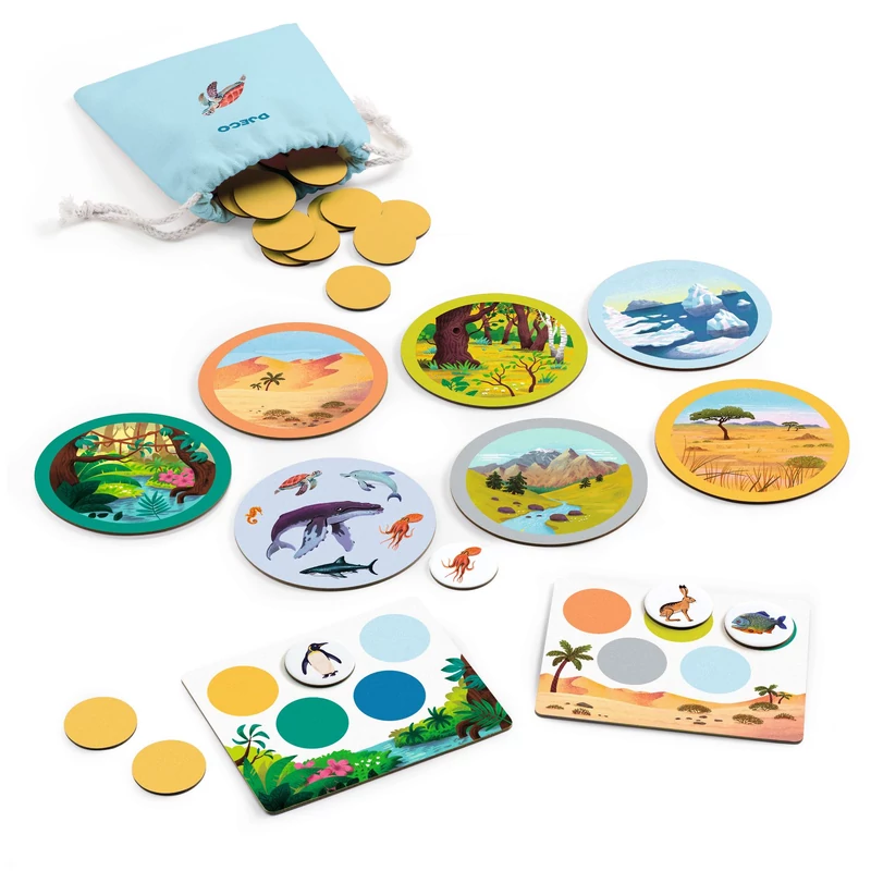 Képes lottó - Állatok és élőhelyeik - Naturo Mondo Djeco