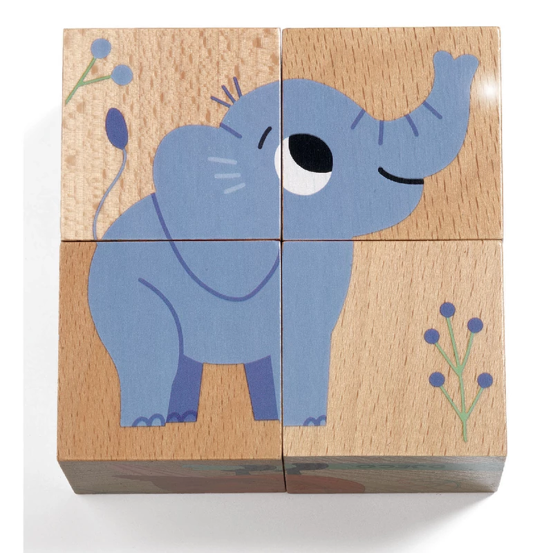 Djeco forgatható állatos kockakirakó puzzle