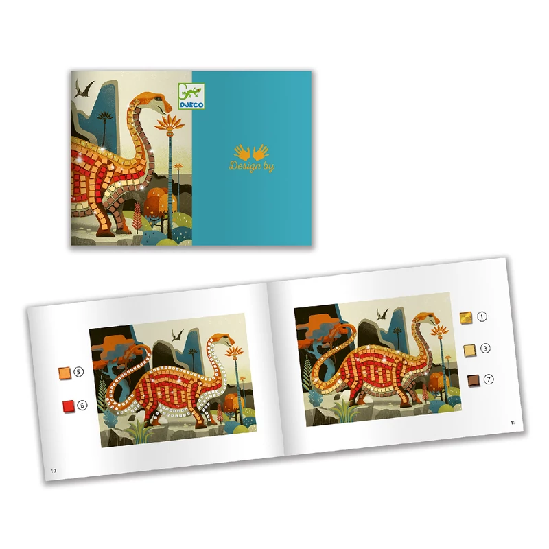 Djeco dinoszauruszos mozaik készítő szett – kreatív játék fiúk számára