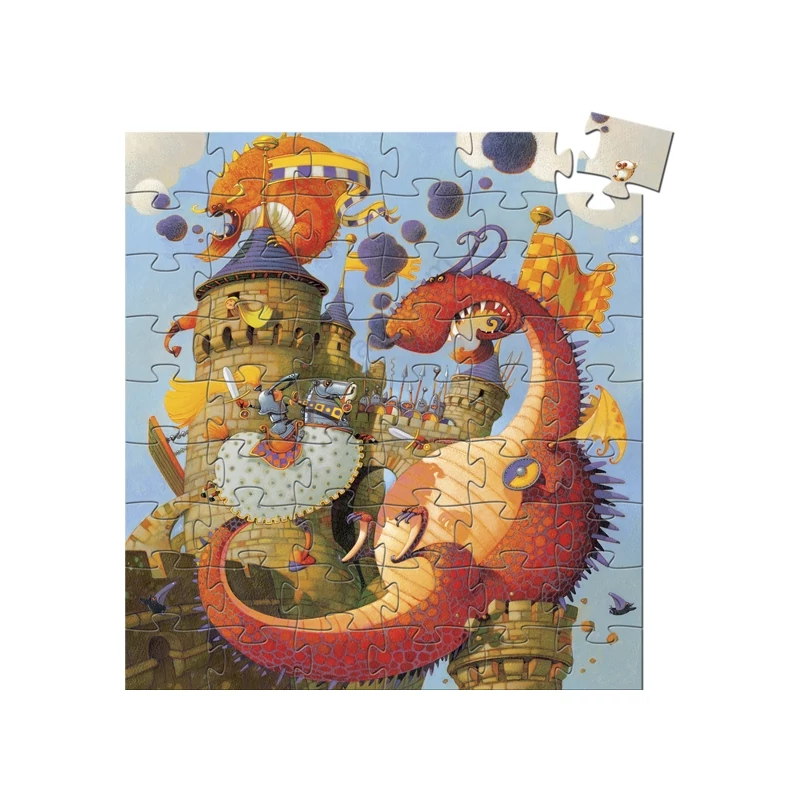 Djeco Formadobozos puzzle Vaillant és a sárkány