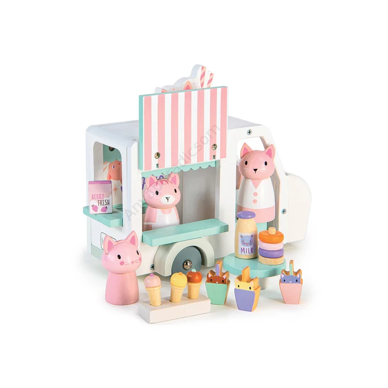 Tender Leaf fa kisautó tejbárral – Kitty’s Milkshake Van 3 cicafigurával