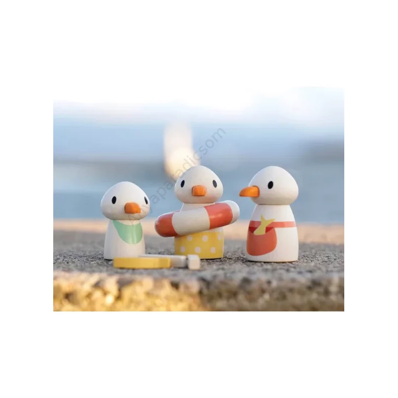 Tender Leaf fa strand büfé – Sandy’s Beach Hut sirály figurákkal kacsák